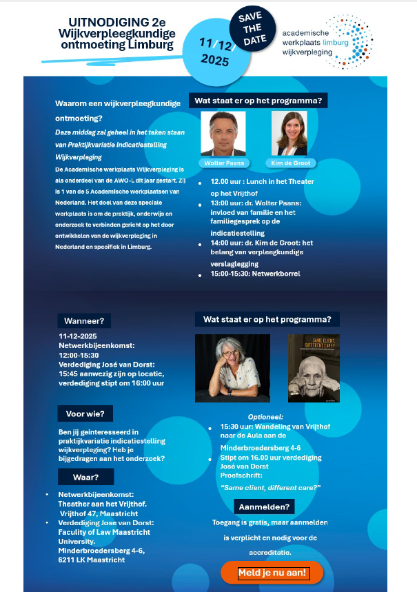Tweede netwerkbijeenkomst Academische Werkplaats Wijkverpleging Limburg 